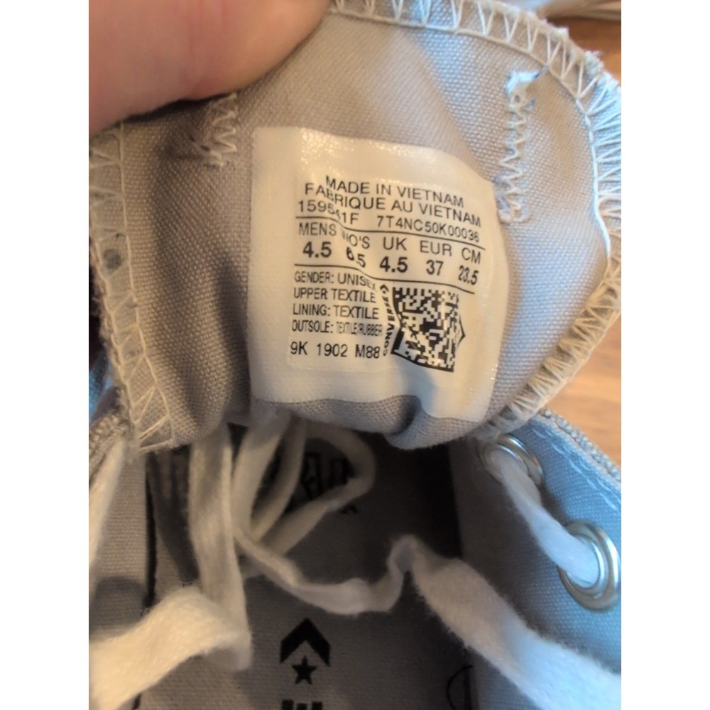 Converse Chuck Gray Canvas Taylor All Star Low Top Women's 6.5 Mens 4.5 Sneaker - Picture 8 of 8